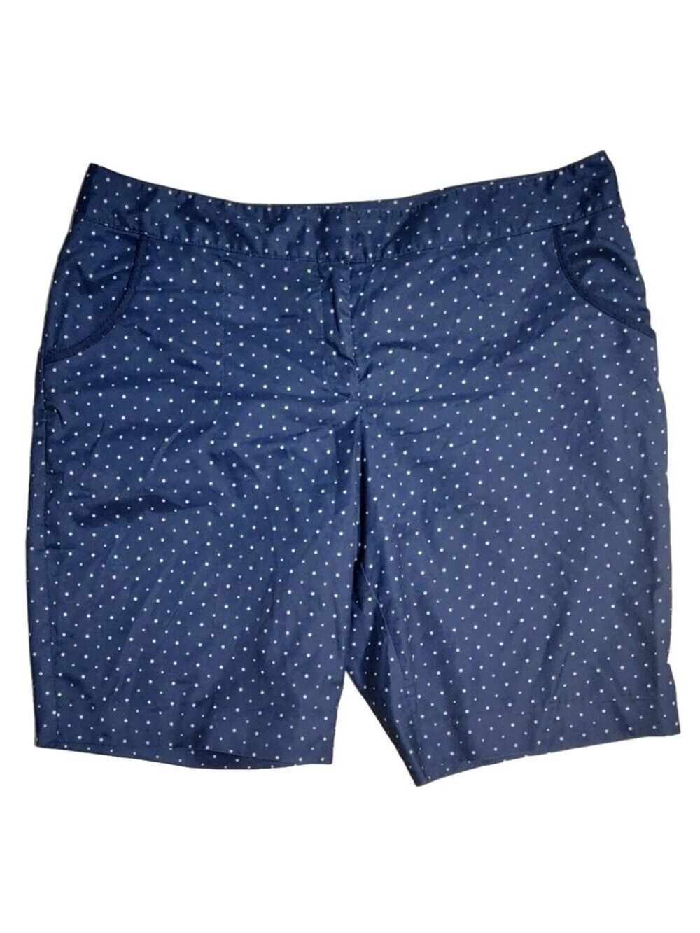 IZOD Golf Shorts Size 16 Blue Green Polka Dot
